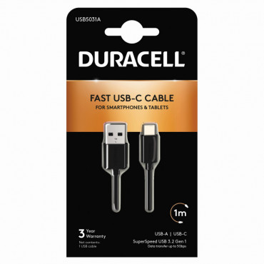 Duracell USB-C lataus- ja datakaapeli 1m | Rauman Konttoripalvelu Oy