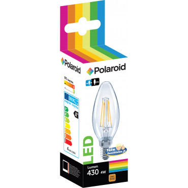 Polaroid LED filament kynttilä 4W E14 | Rauman Konttoripalvelu Oy