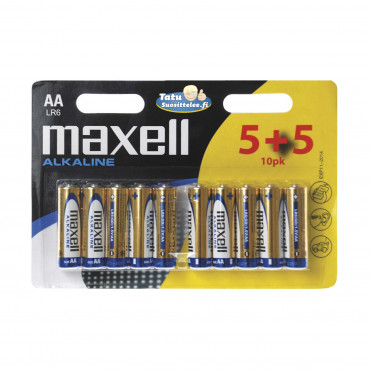 Maxell paristo LR6 (AA) 5+5, 10-pack | Rauman Konttoripalvelu Oy