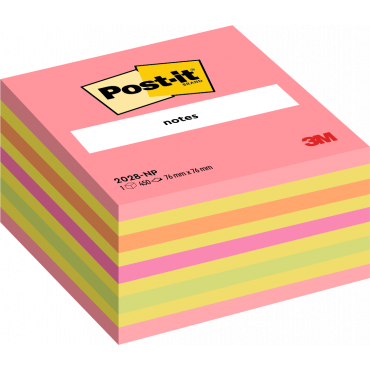 Post-it 2028 viestilappukuutio pinkki neon 76 x 76 mm | Rauman Konttoripalvelu Oy