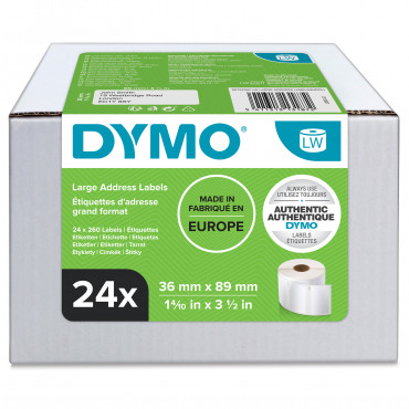 Dymo LabelWriter suuret osoitetarrat 89 x 36 mm multipack (24) | Rauman Konttoripalvelu Oy
