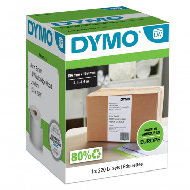 Dymo LabelWriter suuret rahtitarrat 104 mm X 159 mm (valkoinen) 220 tarraa. | Rauman Konttoripalvelu Oy