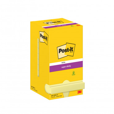 Post-it 654 Super Sticky viestilappu keltainen 76 x 76 mm (12) | Rauman Konttoripalvelu Oy
