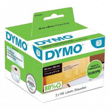 Dymo LabelWriter suuret osoitetarrat 89 x 36 mm kirkas muovi | Rauman Konttoripalvelu Oy