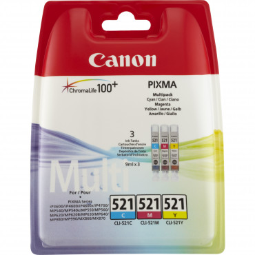 Canon CLI-521 Multipakkaus 3 x 9 ml patruunaa | Rauman Konttoripalvelu Oy