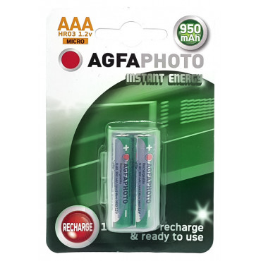 AgfaPhoto AAA 950 mAh esiladattu akku x 2 -pakkaus | Rauman Konttoripalvelu Oy