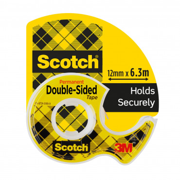 Scotch 136D kaksipuolinen teippi 12 mm x 6,3 m | Rauman Konttoripalvelu Oy