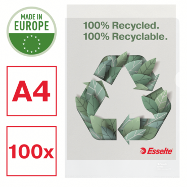 Esselte Recycled  muovitasku 100 mic A4 (100) | Rauman Konttoripalvelu Oy