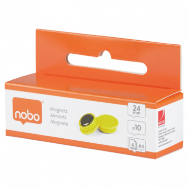 Nobo magneetit 24mm keltainen (10) | Rauman Konttoripalvelu Oy