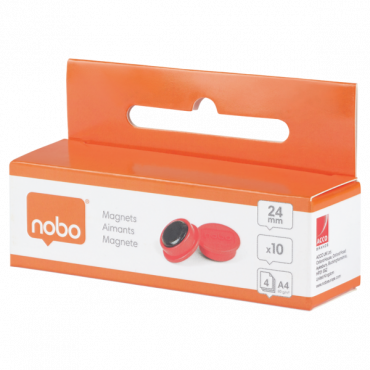 Nobo magneetit 24 mm punainen (10) | Rauman Konttoripalvelu Oy