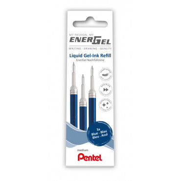 Pentel vaihtosäiliö Energel 0,7 3kpl sininen | Rauman Konttoripalvelu Oy