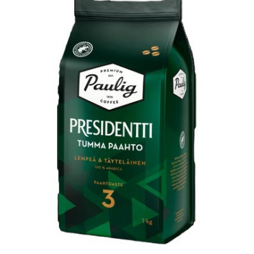 Kahvi Presidentti Tumma Paahto 1 kg papu | Rauman Konttoripalvelu Oy