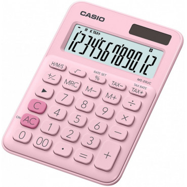 Casio MS-20UC PK pöytälaskin pinkki | Rauman Konttoripalvelu Oy