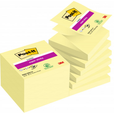 Post-it Super Sticky Z-Note keltainen 76 x 76 mm | Rauman Konttoripalvelu Oy