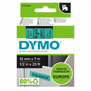 Dymo D1 tarrateippi 12 mm mu/vi | Rauman Konttoripalvelu Oy