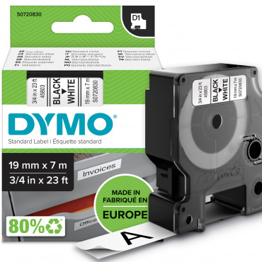 Dymo D1 tarrateippi 19 mm mu/va | Rauman Konttoripalvelu Oy