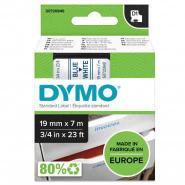 Dymo D1 tarrateippi 19 mm si/va | Rauman Konttoripalvelu Oy