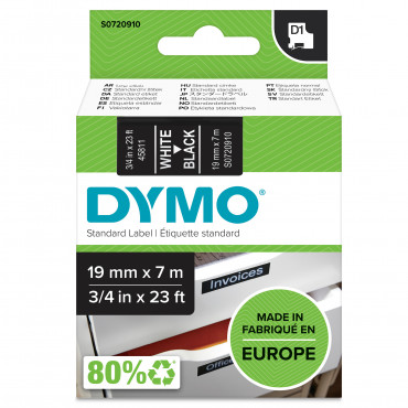 Dymo D1 tarrateippi 19 mm va/mu | Rauman Konttoripalvelu Oy