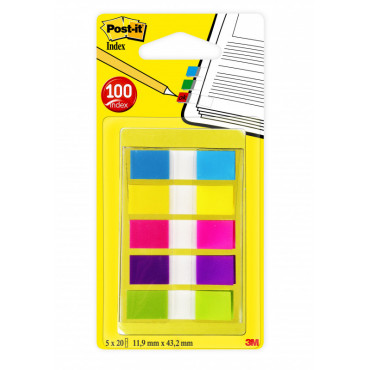 Post-It Index teippimerkki 683-5cb ½-tuumaa leveä 5 väriä 12 x 43 mm | Rauman Konttoripalvelu Oy