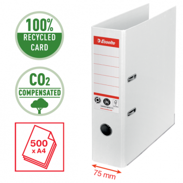 Esselte CO2 neutral mappi No.1 A4 75 mm valkoinen | Rauman Konttoripalvelu Oy