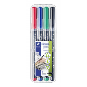 Staedtler Lumocolor F318 fine 4 värin sarja 0,6 mm | Rauman Konttoripalvelu Oy