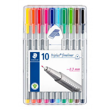 Staedtler Triplus fineliner 334 0,3 mm 10-v sarja | Rauman Konttoripalvelu Oy