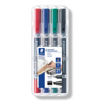 Staedtler 348 DUO huopakynä 4 väriä 0.6 mm/1.5 mm | Rauman Konttoripalvelu Oy