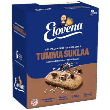 Elovena välipalakeksi 10 x 30 g tumma suklaa | Rauman Konttoripalvelu Oy