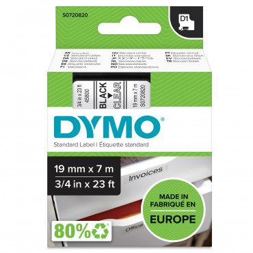 Dymo D1 tarrateippi 19 mm mu/ki | Rauman Konttoripalvelu Oy