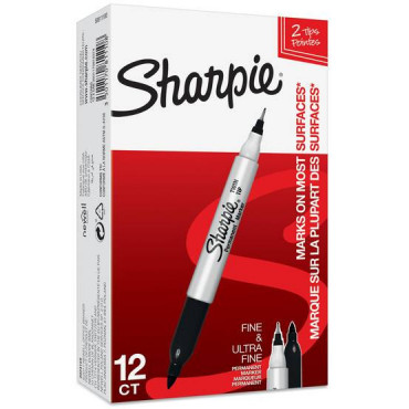 Sharpie Twintip 0,3/1 mm huopakynä musta | Rauman Konttoripalvelu Oy