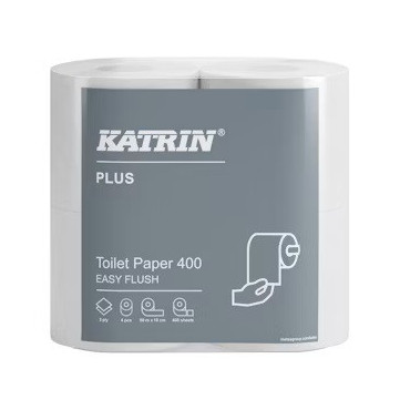 Katrin Plus Wc-paperi 400 EasyFlush valkoinen 82506 | Rauman Konttoripalvelu Oy