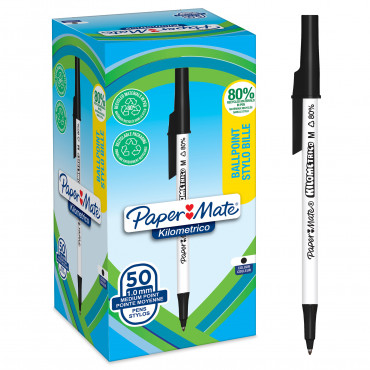 Paper Mate Kilometrico Recycled M 1,0 mm musta (50) Paper Mate Kilometrico Recycled M 1,0 mm musta (50) | Rauman Konttoripalvelu Oy