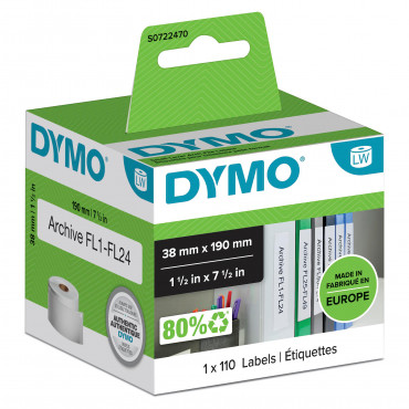 Dymo LabelWriter pienet mappitarrat 38 x 190 mm Dymo LabelWriter pienet mappitarrat 38 x 190 mm | Rauman Konttoripalvelu Oy