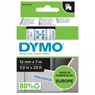 Dymo D1 tarrateippi 12 mm si/va Dymo D1 tarrateippi 12 mm si/va | Rauman Konttoripalvelu Oy