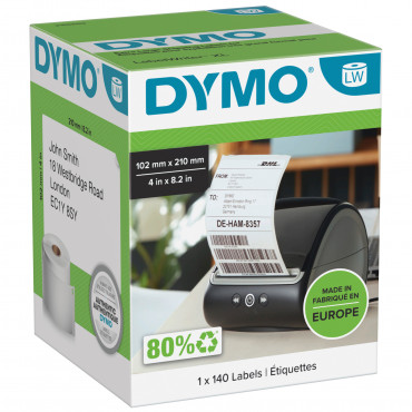 Dymo LabelWriter DHL-tarrat 102 mm X 210 mm (valkoinen) 140 tarraa Dymo LabelWriter DHL-tarrat 102 mm X 210 mm (valkoinen) 140 tarraa | Rauman Konttoripalvelu Oy