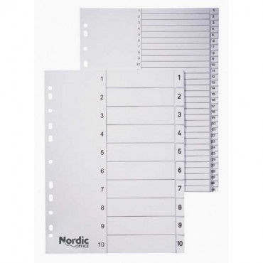 Nordic Office muovirekisteri A4 1-31 valkoinen | Rauman Konttoripalvelu Oy