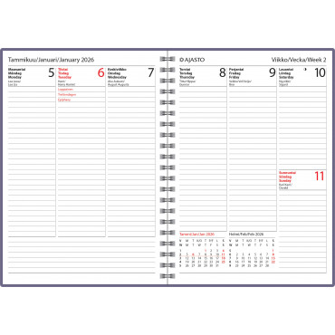 Diario Vertical, liila | Rauman Konttoripalvelu Oy