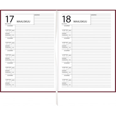 5 vuoden kalenteri, päiväämätön, viininpunainen | Rauman Konttoripalvelu Oy