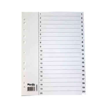 Nordic Office muovirekisteri A4 1-20 valkoinen | Rauman Konttoripalvelu Oy