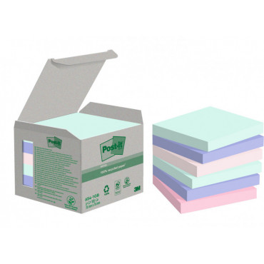 Post-it 654 ekoviestilappu värilajitelma 76 x 76 mm (6) | Rauman Konttoripalvelu Oy