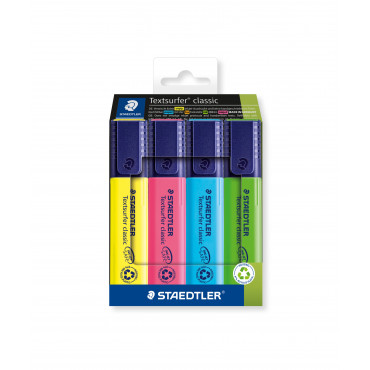 Staedtler TextSurfer Classic korostuskynä 4 värin sarja | Rauman Konttoripalvelu Oy