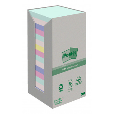 Post-it ekoviestilappu värilajitelma 76 x 76 mm (16) | Rauman Konttoripalvelu Oy