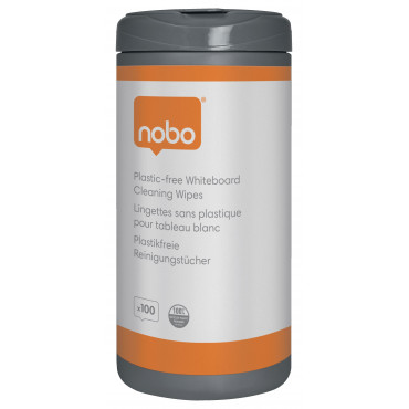 Nobo Eco valkotaulun puhdistuspyyhkeet (100) | Rauman Konttoripalvelu Oy
