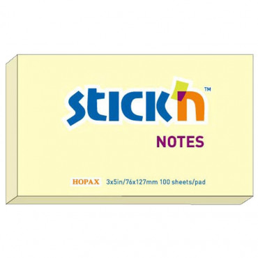 Stick′n viestilappu 76 x 127 mm keltainen | Rauman Konttoripalvelu Oy