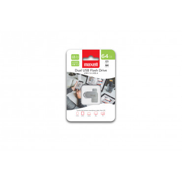 Maxell USB-muistitikku 3.2 GEN1 64GB USB A+C | Rauman Konttoripalvelu Oy
