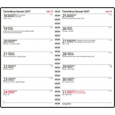 Viikkopäivyri/Veckodatumvisare 14 Eko, musta | Rauman Konttoripalvelu Oy