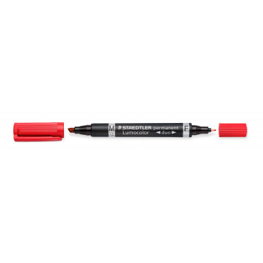Staedtler Lumocolor 348 DUO huopakynä punainen 0,6 mm/1,5 mm | Rauman Konttoripalvelu Oy