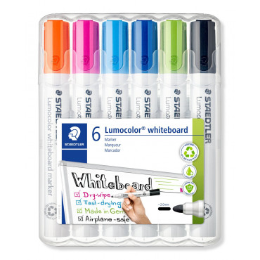 Staedtler Lumocolor 351 valkotaulukynä 6-v sarja 2 mm pyöreä | Rauman Konttoripalvelu Oy