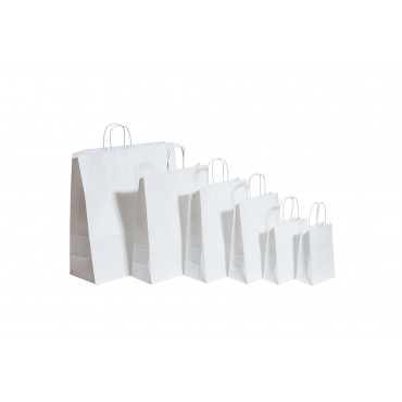 Nyörisankakassi valkoinen 32 + 12 x 41 cm (50) | Rauman Konttoripalvelu Oy