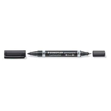 Staedtler Lumocolor 348 DUO huopakynä musta 0,6 mm/1,5 mm | Rauman Konttoripalvelu Oy